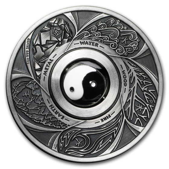2016 Australia 1 oz Proof Silver Yin Yang Antique 2016 Australia 1 oz Proof Silver Yin Yang Antique